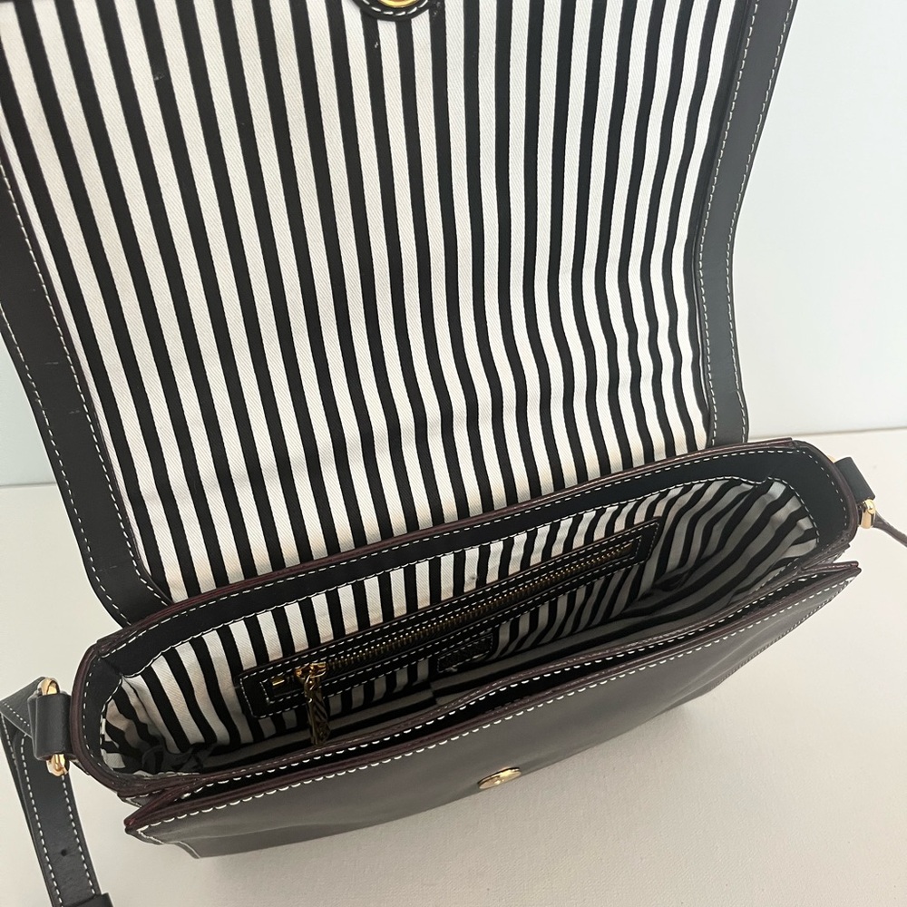 Frances Valentine Black Crossbody Bag with Gold Details - Picture 3 of 6